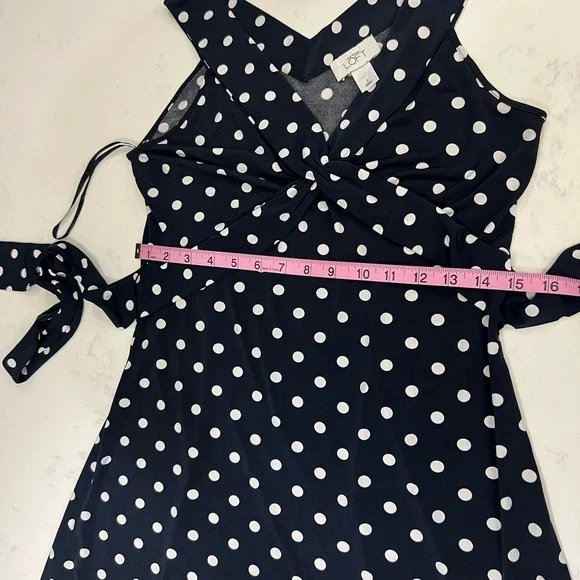 LOFT Blue and White V-Neck Sheath Dress - Picture 13 of 15